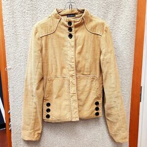 Citizens Of Humanity Tan Corduroy Millitary Mid-Length Jacket Women's Sz 8